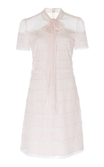 Shop Jenny Packham Aster Polka-dot Tulle Shift Dress In Pink