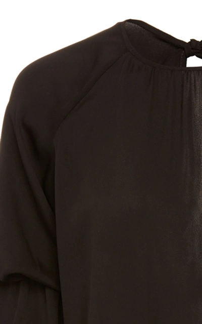 Shop Andres Otalora Devine Silk Blouse In Black