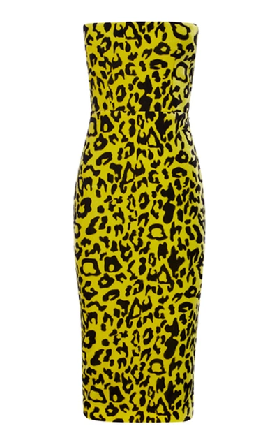 Shop Alex Perry Nolan Strapless Leopard Print Dress In Animal