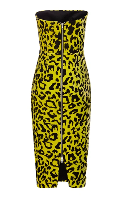 Shop Alex Perry Nolan Strapless Leopard Print Dress In Animal