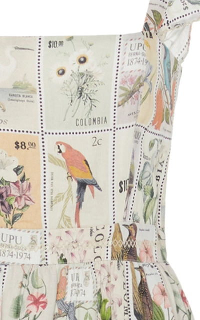 Shop Agua By Agua Bendita Herbarium Printed Linen Maxi Dress
