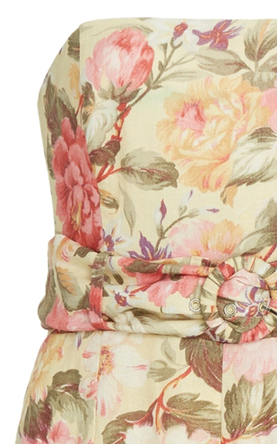Shop Zimmermann Honour Floral-print Linen Jumpsuit