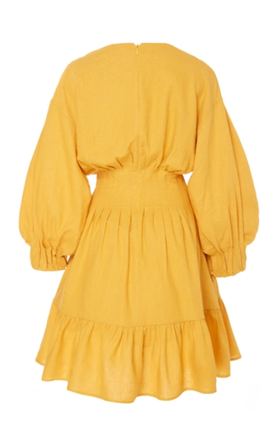 Shop Andres Otalora Lara Mini Dress In Yellow