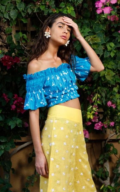 Shop All Things Mochi Jimmie Linen Wide-leg Pants In Yellow