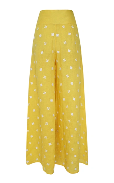 Shop All Things Mochi Jimmie Linen Wide-leg Pants In Yellow