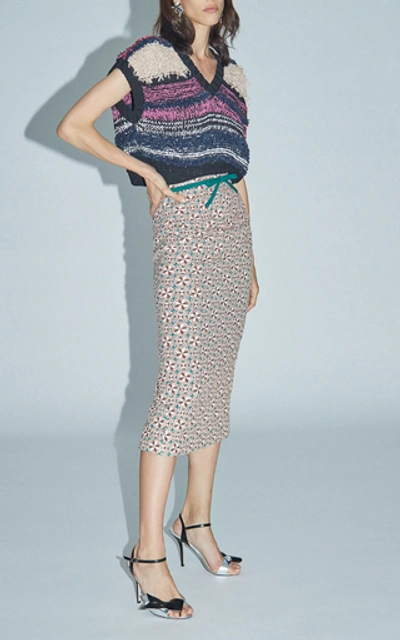 Shop N°21 High Waisted Printed Midi Skirt