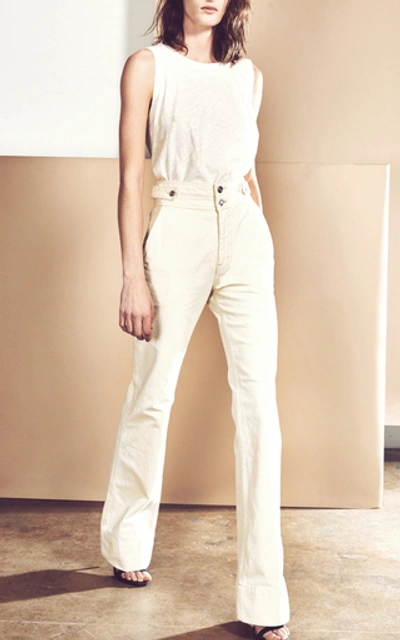 Shop Current Elliott Significant Other High-rise Wide-leg Jeans In White