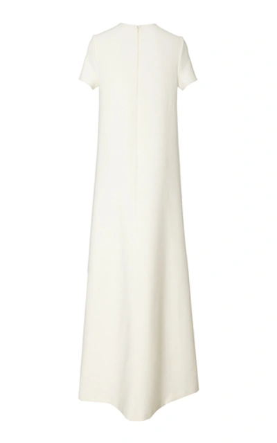 Shop Oscar De La Renta Wool-blend Maxi Dress In White