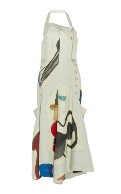 JACQUEMUS Button-Accented Abstract-Print Dress 740067