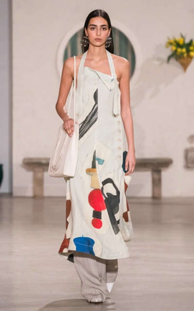 JACQUEMUS Button-Accented Abstract-Print Dress 740067