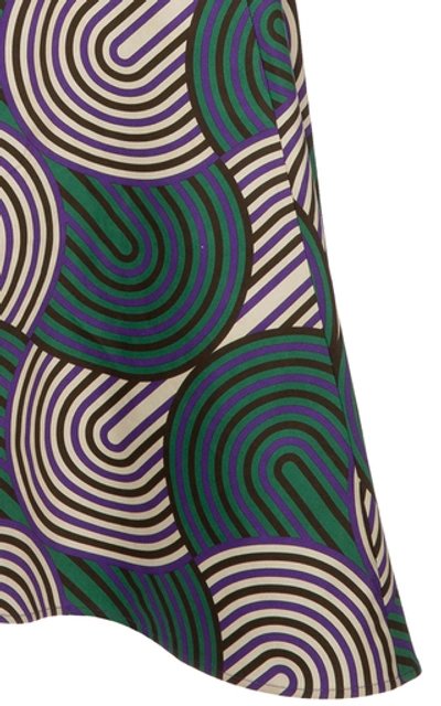 Shop La Doublej Pina Asymetric Printed Cotton-blend Dress In Purple