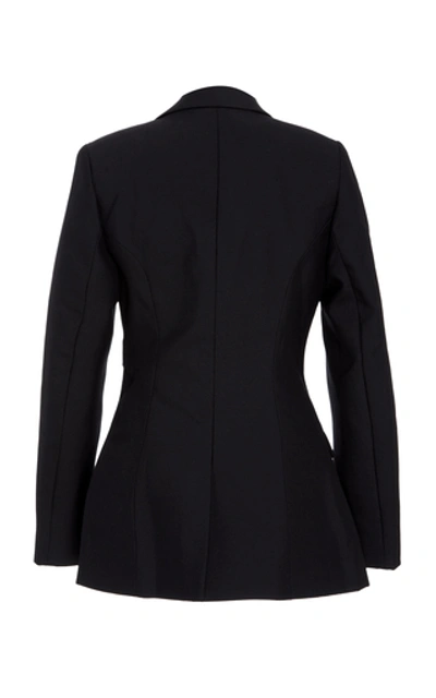 Shop Acler Lynne Asymmetric Crepe Blazer In Black