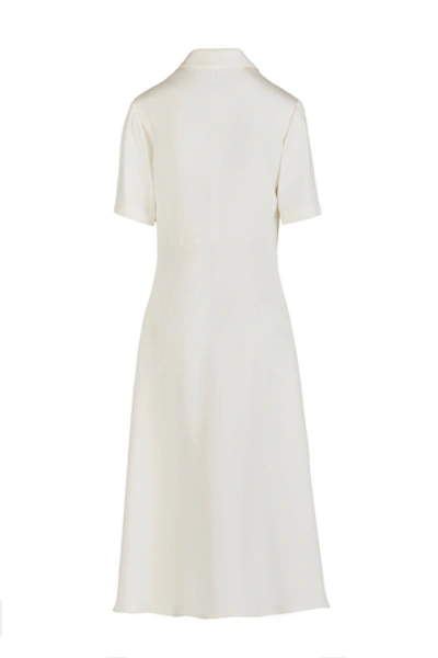 Shop Giuliva Heritage Collection Giulia Buttoned Silk Midi Dress In White