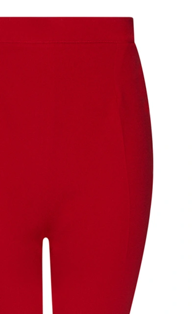 Shop Safiyaa Halluana Crepe Flared Trousers In Red