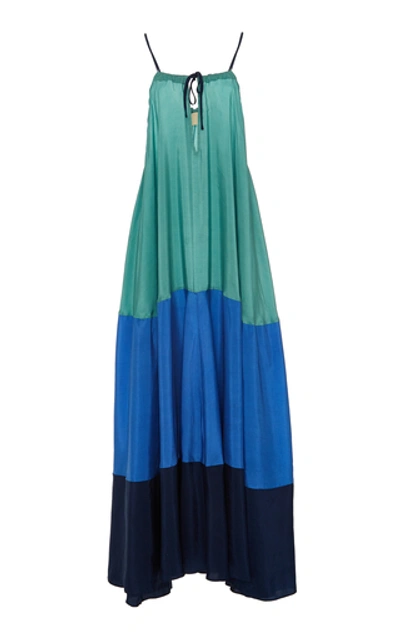 Shop Anaak Clara Silk-crepe De Chine Maxi Dress In Multi