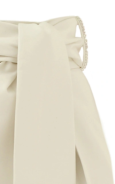 Shop Anouki Crystal-embellished Leather-effect Wide-leg Pants In White