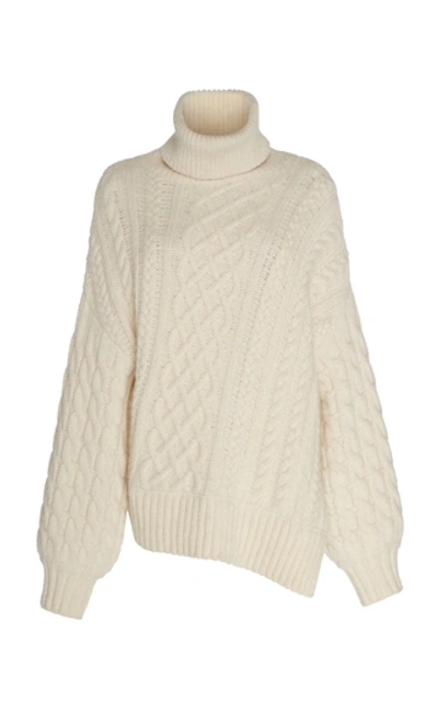 Shop A.l.c Nevelson Cable-knit Wool Turtleneck Sweater In Ivory