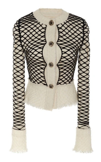 Shop Alexander Wang Embellished Tweed Jacket In Ivory