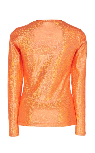 Shop Saks Potts Saya Stretch-lamé Top In Orange