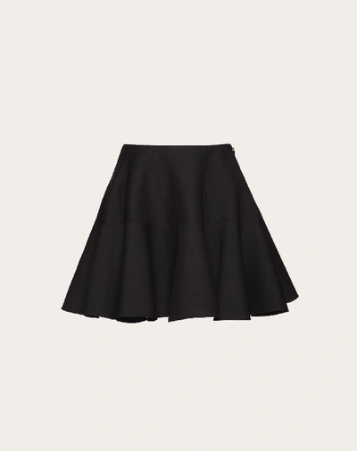 Shop Valentino Crêpe Couture Skirt In Black