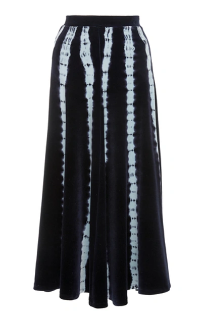 Shop Proenza Schouler Tie-dye Cotton And Modal-blend Midi Skirt In Blue