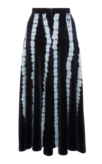 Shop Proenza Schouler Tie-dye Cotton And Modal-blend Midi Skirt In Blue