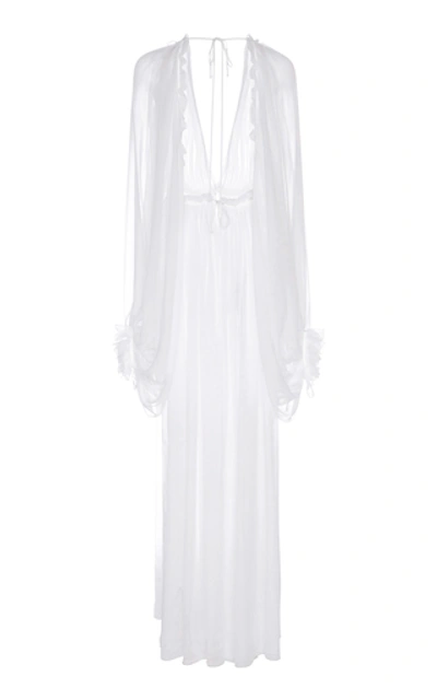 Shop Maison Rabih Kayrouz Sheer Maxi Dress In White