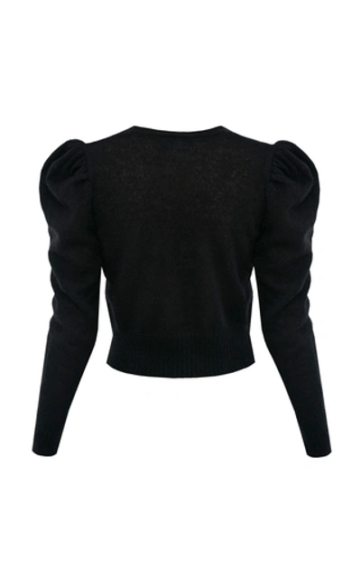 Shop Anna October Clare Wool-blend Cardigan In Black