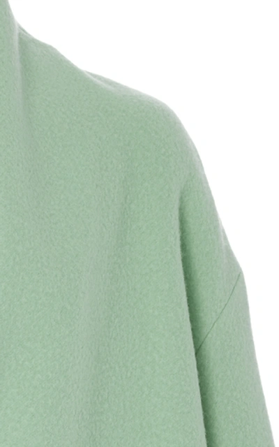 Shop Vince Oversized Wool-blend Coat In Green