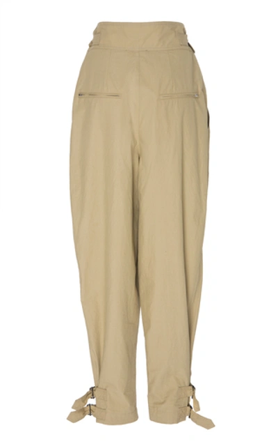 Shop Isabel Marant Pierce High-waisted Cotton Pants In Neutral