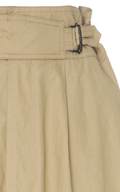 Shop Isabel Marant Pierce High-waisted Cotton Pants In Neutral
