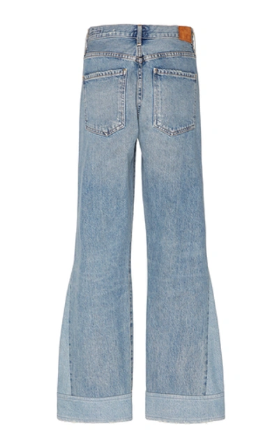 Shop Citizens Of Humanity Rhiannon Patchwork High-rise Flared Jeans In Light Wash