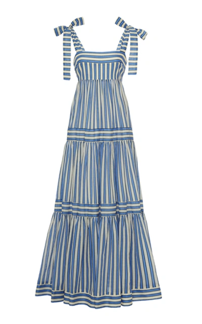 Shop Zimmermann Women's Verity Striped Cotton-voile Maxi Dress