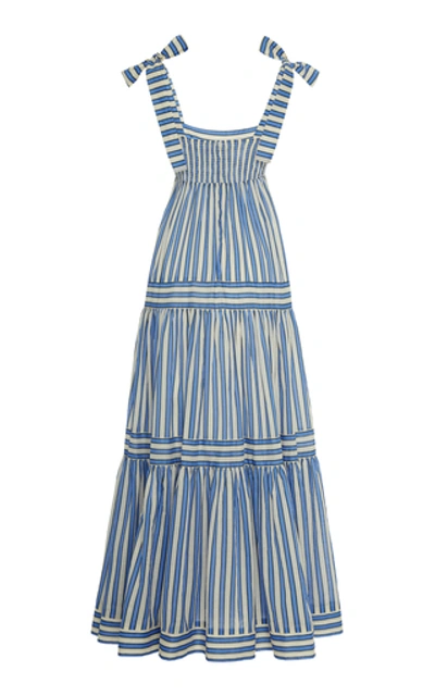 Shop Zimmermann Women's Verity Striped Cotton-voile Maxi Dress