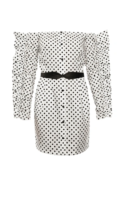 Shop Anna October Julia Polka Dot Cotton-poplin Dress In Print