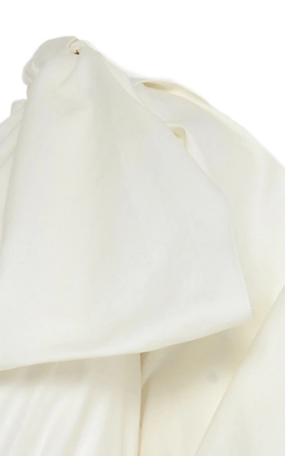 Shop Anouki One-shoulder Cotton Midi Dress In White
