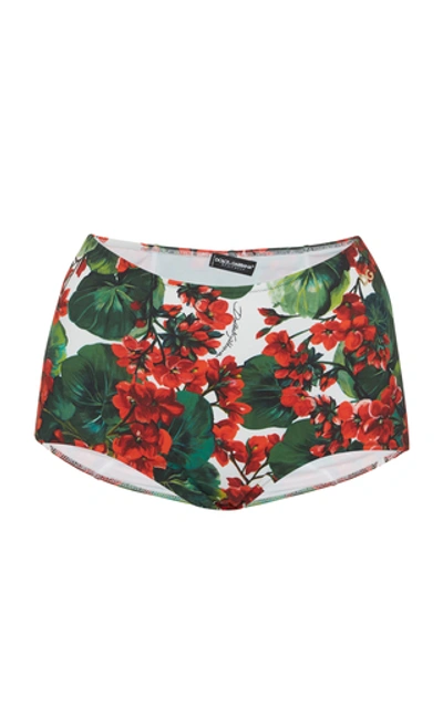 Shop Dolce & Gabbana High-rise Printed Bikini Briefs In Floral