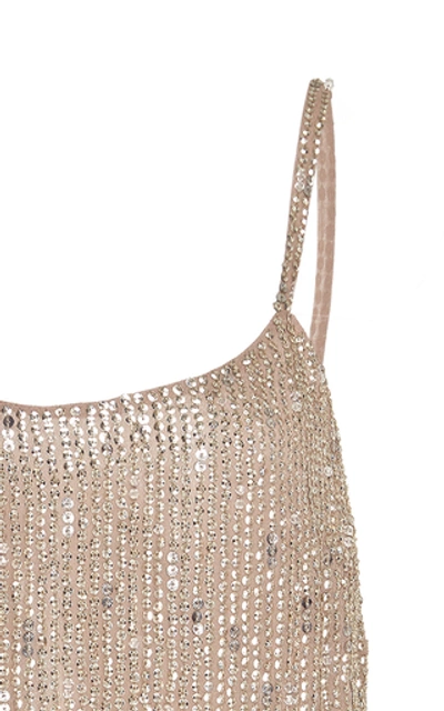 Shop Burnett New York Embroidered Cami In Metallic