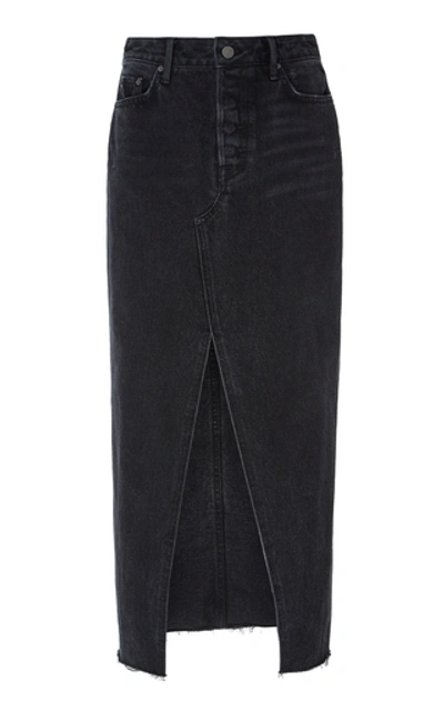 Shop Grlfrnd Isla Denim Midi Skirt In Black