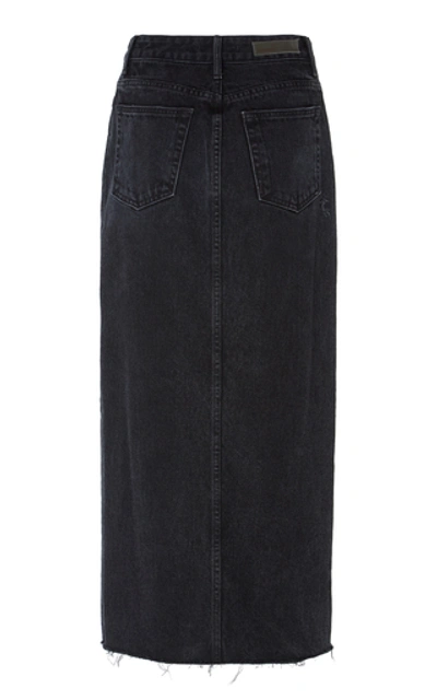 Shop Grlfrnd Isla Denim Midi Skirt In Black
