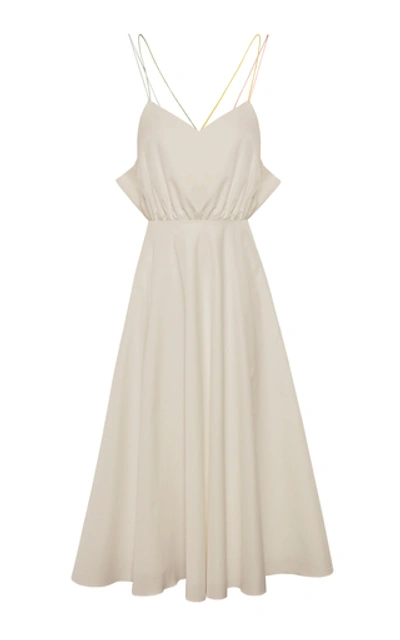 Shop Anna October Daria Cotton Midi Dress In White