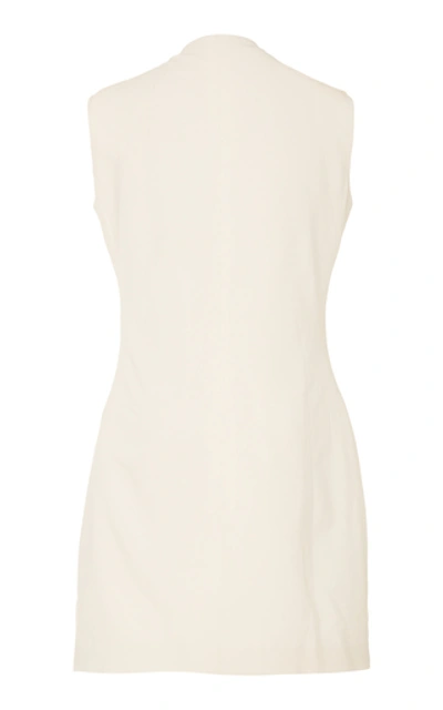 Shop Andres Otalora Nieves Belted Cotton Mini Dress In White