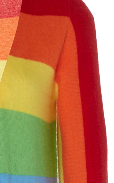 Shop Madeleine Thompson Pricus Multicolor Striped Cashmere Long Cardigan