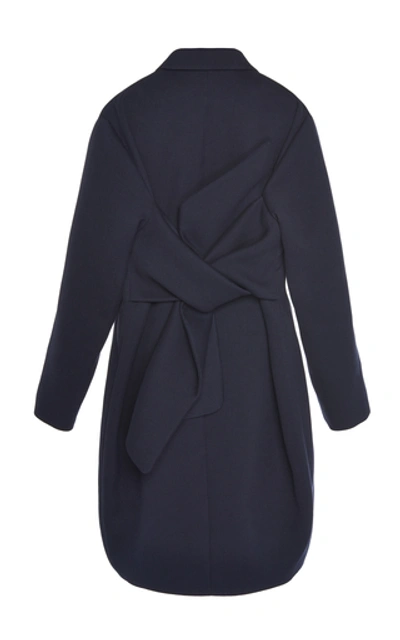 Shop Victoria Victoria Beckham Bow Back Cotton-blend Coat In Black