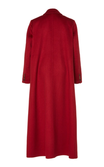 Shop Max Mara Kriss Brushed Cashmere Coat In Red