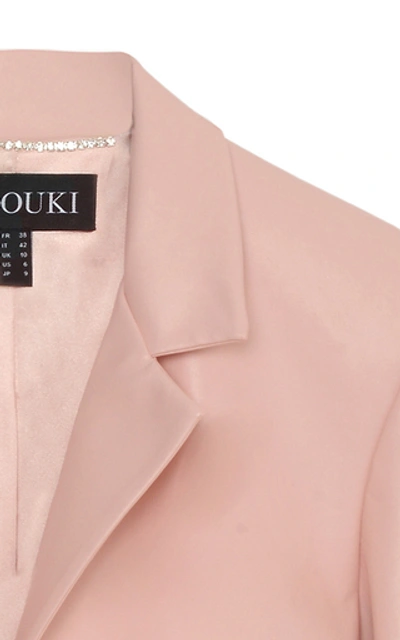 Shop Anouki Single-breasted Leather-effect Blazer In Pink