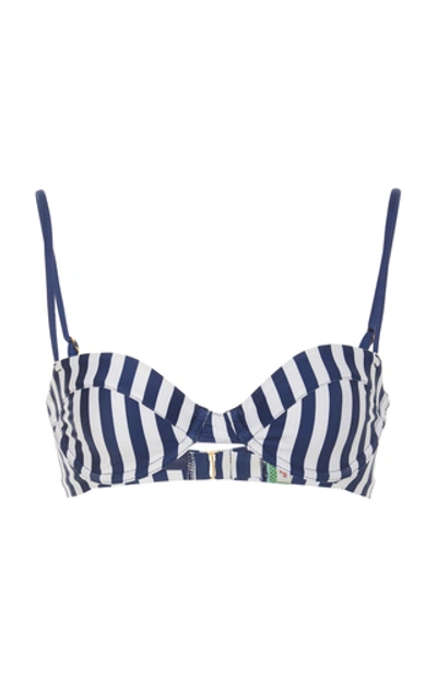 Shop Agua By Agua Bendita Magdalena Striped Bikini Top