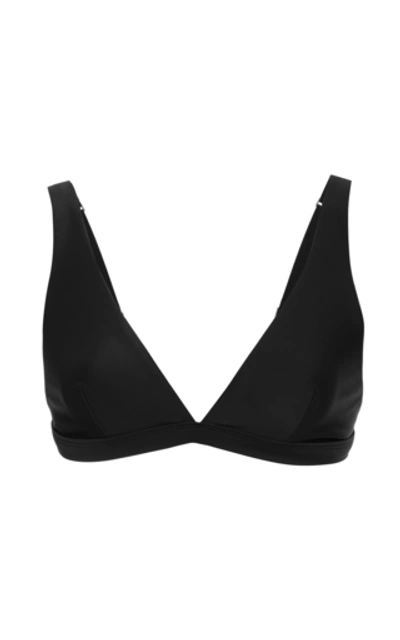 Shop Matteau Swim Plunge Bikini Top In Black