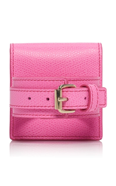Shop Jacquemus Le Sac Textured-leather Bracelet  In Pink