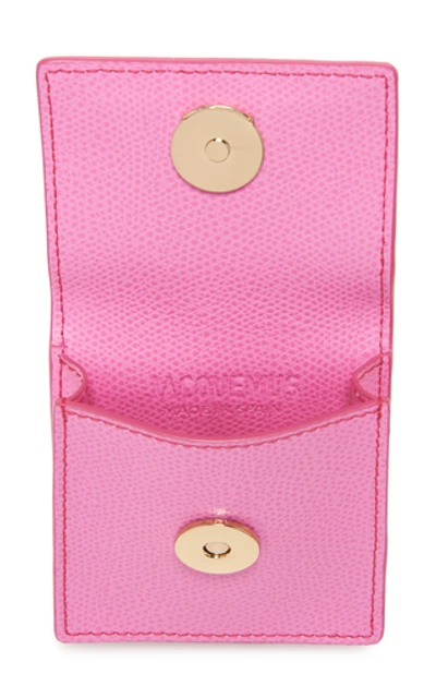Shop Jacquemus Le Sac Textured-leather Bracelet  In Pink